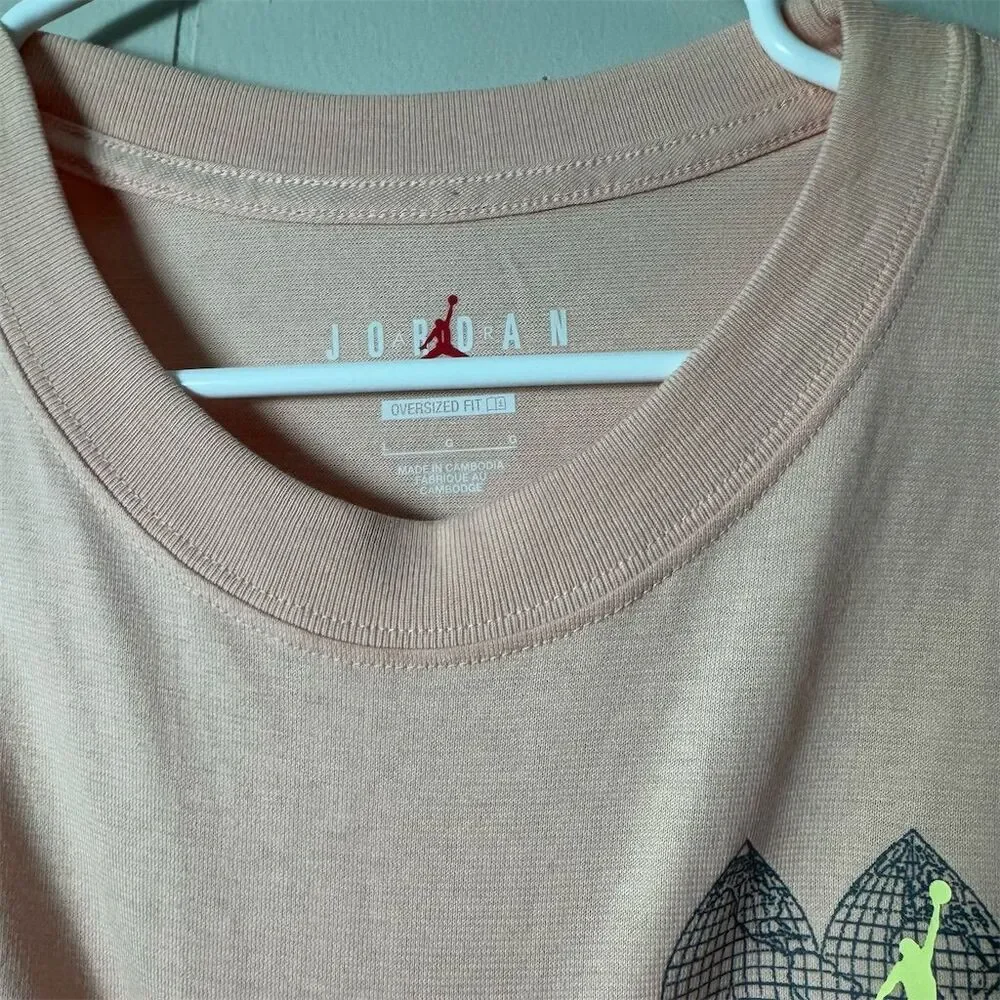 Jordan Michael Jordan Oversized Graphic T-Shirt‎ Peach Pink Mens Large L